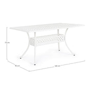 Mesa de exterior Ivrea rectangular blanca 90 x 160 cms