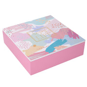 Caja de madera 9 compartimentos cuadrado multicolor cm24x24h7