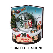 Libro de bola de cristal de resina led con música cm14x14h16,5