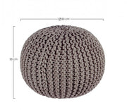 Puf tejido moderno gris oscuro 50 cm