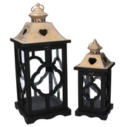 Farol de madera 1-2 negro cm21x21h50
