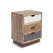 Mesita de noche vintage de 3 cajones