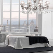 Cama doble de hierro con estructura de cama de hierro blanco CONCA 166x202x h117 cm