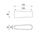 Mesa de centro moderna de piedra gris cm 123 x 60 xh 34