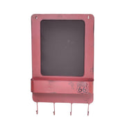 Pizarra metálica bristol rojo con repisa y colgador 4 plazas cm35x57,5x7