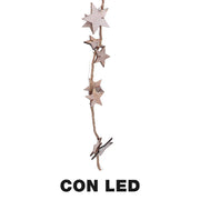 Guirnalda de estrellas blancas con 20 micro leds cm210xh200x1 - funciona con pilas