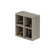 Mueble alto de 4 compartimentos con puerta color olmo Al.60x60x30cm