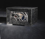 Mesa de centro sobre y base en madera negra 45x60x43h cm