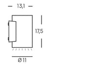 Lámpara de pared de aluminio fundido con difusores de vidrio transparente - 10W - 1310 lúmenes - Luz cálida - IP65 aluminio