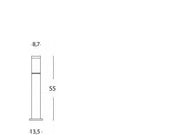 Palo de Aluminio Fundido con Difusor Opalino - Altura 180mm, Diámetro 60mm, IP43 Negro