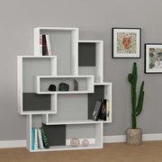 Librería Barce blanco antracita 101x22x132h