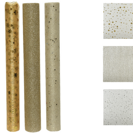 Rollo de tejido de poliéster Deco con motivos variados L200xP35 cm