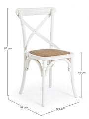 Silla retro de madera blanca