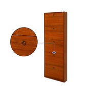 Zapatero delgado en madera de melamina 5 solapas nogal antiguo h.180x65x15 cm