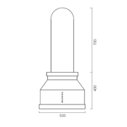 Campana extractora URBAN 100% en acero inoxidable bruñido Ø50 cm