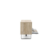 Base mueble TV con 3 puertas abatibles en color roble y gris 160x35xh.53 cm