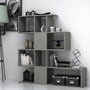 Librería Aktif doble cara 145x145x29 cm. gris concreto
