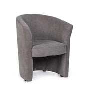Sillón en madera y tela gris oscuro BELICE 64,5x63x h76 cm