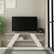 Mueble TV abierto 2 baldas BUTTERFLY blanco 120x33,5x40 h cm