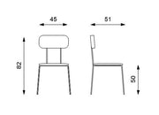 Silla de polipropileno con asiento gris