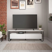 Mueble TV blanco con dos puertas 150x42x45h cm