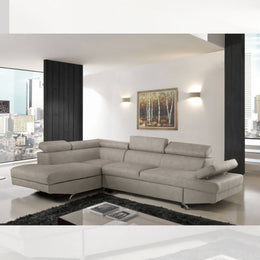 Sofá esquinero izquierdo Julie con cama nido gris 297x206x79