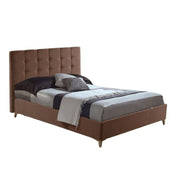 Contenedor cama doble de tela marrón CLUP MONACO 198x170x h108 cm