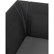 Salottino de Jardín Esquinero Emma, 5 Plazas con Mesa, Color Grafito