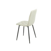 Silla Acolchada Beige con Costuras en Rombo 43x45x91 cm
