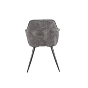 Silla Senna en Terciopelo Gris Oscuro con Estructura de Metal Negro Estilo Moderno