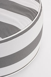 Puf Hinchable Rayas Blanco-Gris