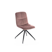 Silla en tejido microfibra efecto terciopelo rosa envejecido 43x38xh. 86,5 cm