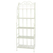 Estante de metal cepillado blanco Jessica 5p cm60x28h180 de ancho