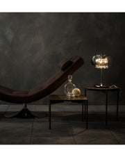 Lámpara de sobremesa espejo en cristal y metal cromado gris STS