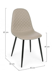 Silla de comedor en polipiel Tortora AMANDA 45x54x h87 cm