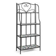 Librería 4 estantes de metal estilo country Positano cm 57x28x133h
