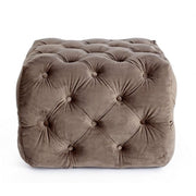 Puf de terciopelo gris tórtola EVAN S 62x62x h46 cm