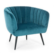 Peacock de sillón de terciopelo azul clásico
