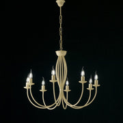 Candelabro de hierro marfil decape ocho luces 74x h60 cm