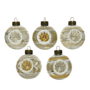 Surtido de bolas navideñas con decoración tallada Ø6 cm