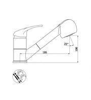 Grifo monomando para lavabo con ducha extraible