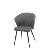 Silla Acolchada Krid Gris Oscuro con Patas de Metal Negro 44x41x82 cm