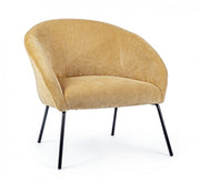 Sillón de diseño en terciopelo amarillo