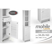 Columna blanca Baño de estilo veneciano con puerta 34 x 30 x 163 cm