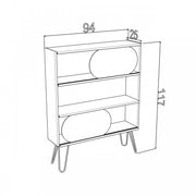Librería de entrada de diseño moderno en roble negro urbano delgado