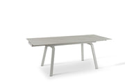 Mesa extensible con tapa de piedra efecto mármol blanco 140/200x80x76h cm