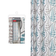 Cortina de ducha estilo floral geométrico Feridras 240x200 en tejido.
