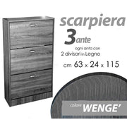 Scarp gris moderno 3 ribalte delgada cm 63 x 24 x 115 h
