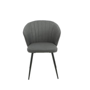 Silla Acolchada Krid Gris Oscuro con Patas de Metal Negro 44x41x82 cm