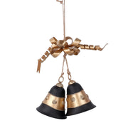 Campana de metal dorado y negro cm23x15h6